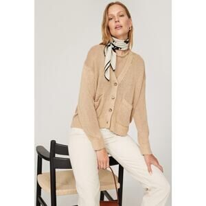 Polo by Ralph Lauren Linen Lightweight Tan Cardigan Sweater Size XXL